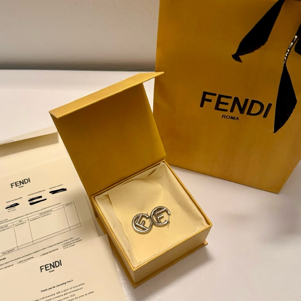 F is for Fendi earrings, silver